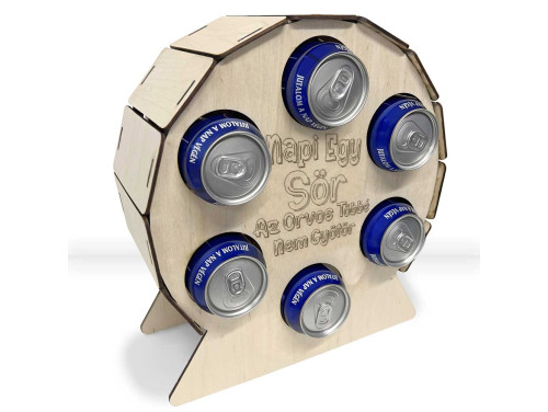 Fa Hatos Sörtartó Hordó - Napi Egy Sör Az Orvos Többé Nem Gyötör - Vicces Sörös Ajándék